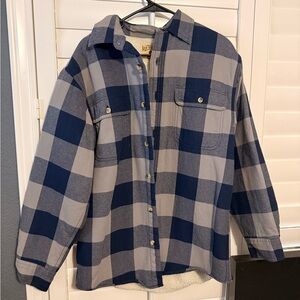 Red Head White/ Navy Sherpa Jacket